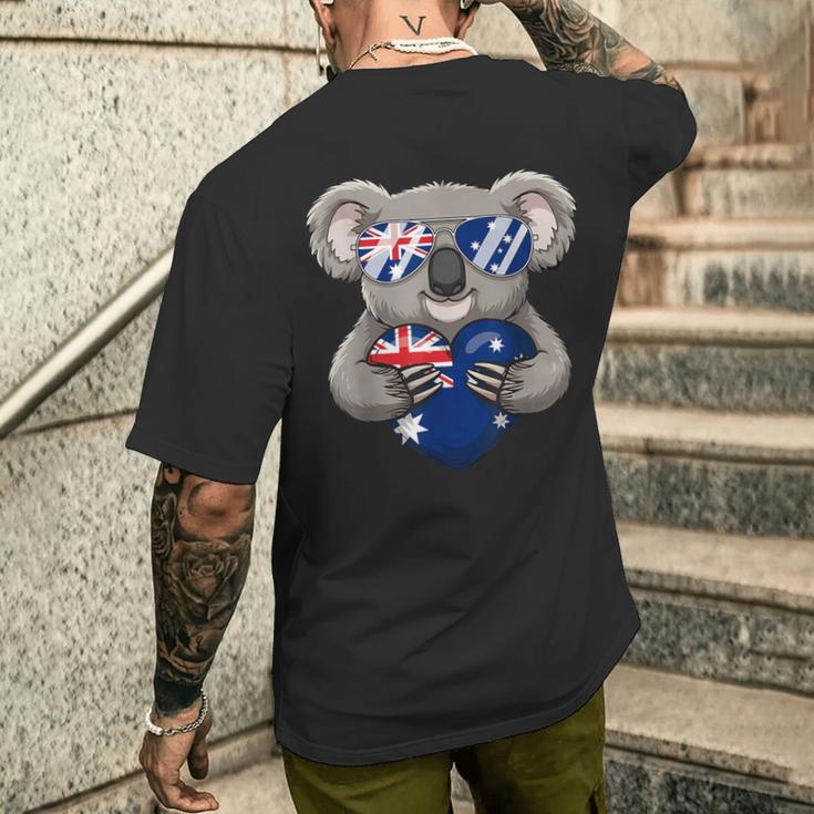 オーストラリア国旗 オーストラリアコアラ メンズTシャツ バックプリント 彼への贈り物