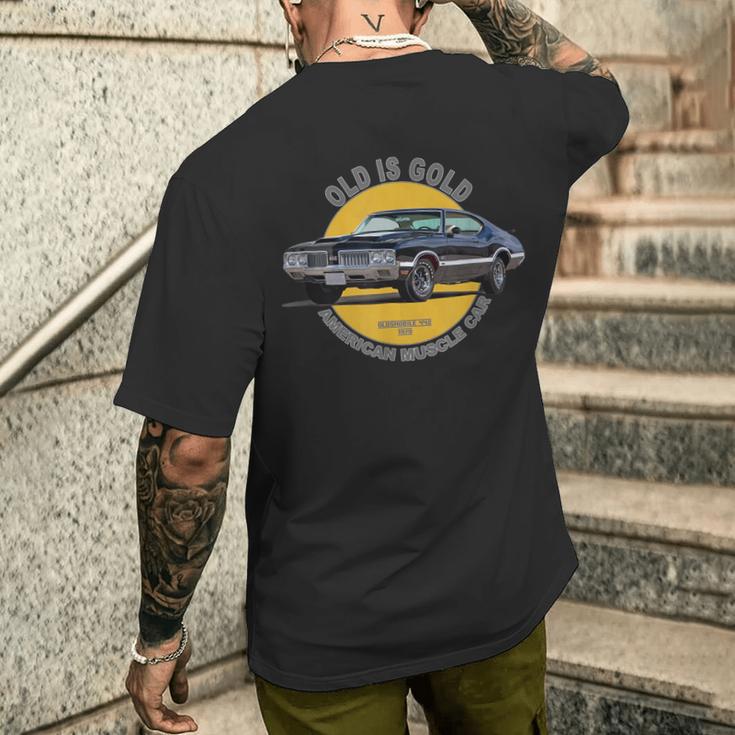 オールズモビル 442 アメリカンマッスルカー 60年代 70年代 オールドイズゴールド メンズTシャツ バックプリント 彼への贈り物