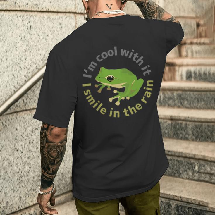 カエル 蛙 ワンポイント カエルイラスト入り メンズTシャツ バックプリント 彼への贈り物