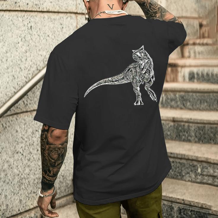 カルノタウルス 恐竜 ディノサワ 肉食恐竜 メンズTシャツ バックプリント 彼への贈り物