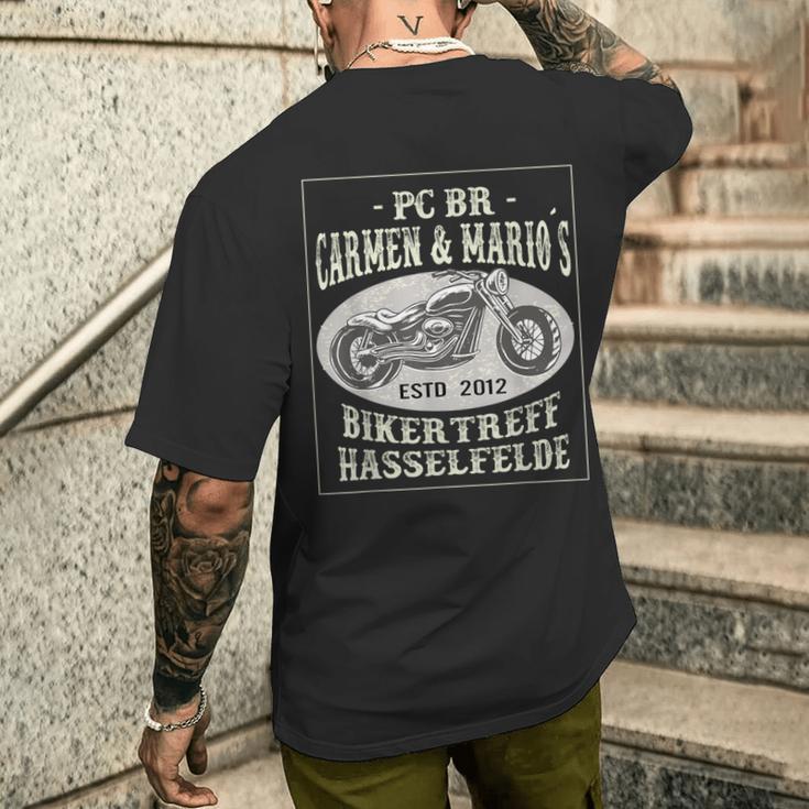 カルメン&マリオのバイカートレフ・ハッセルフェルデ メンズTシャツ バックプリント 彼への贈り物