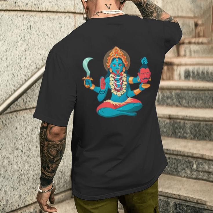 カーリー-ヒンドゥー教の神神のグラフィックバックプリント メンズTシャツ バックプリント 彼への贈り物