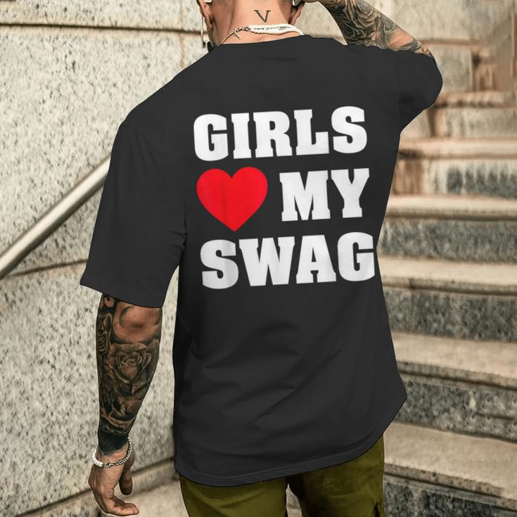 ガールズ・ラブ・マイ・スワッグ メンズTシャツ バックプリント 彼への贈り物