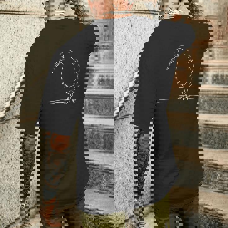 キウイバード ラインアート ミニマリスト ワンライン メンズTシャツ バックプリント 彼への贈り物