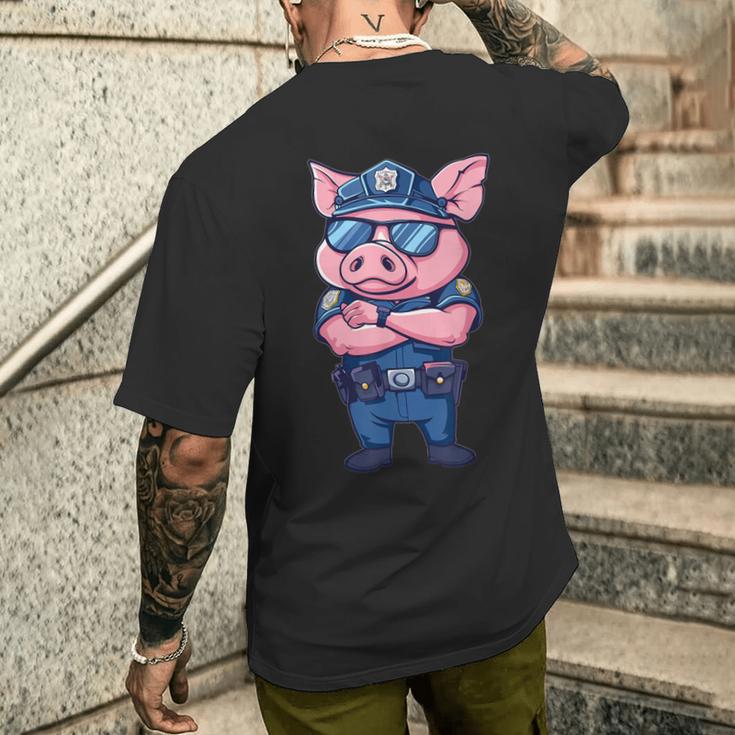 キッズ 警察豚 メンズTシャツ バックプリント 彼への贈り物