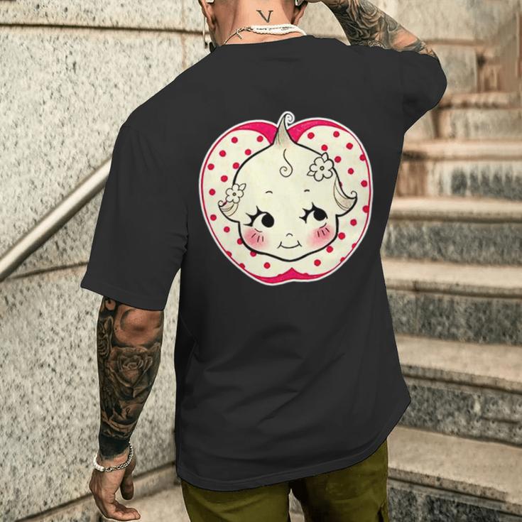 キューピー 赤ちゃん りんご 水玉 長袖tシャツ メンズTシャツ バックプリント 彼への贈り物