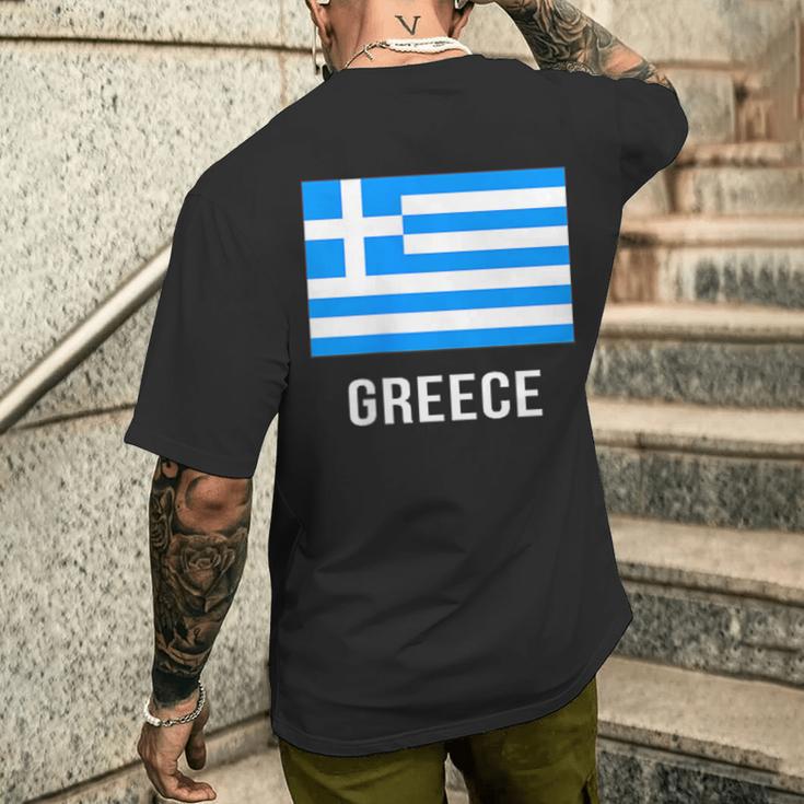 ギリシャの国旗 メンズTシャツ バックプリント 彼への贈り物