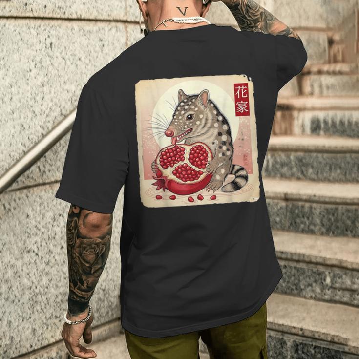 クオールとザクロ メンズTシャツ バックプリント 彼への贈り物