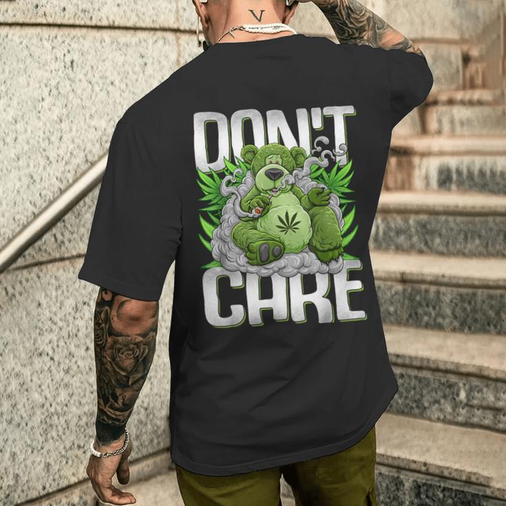 クマのスモーキングウィードマリファナtシャツ 面白いウィードベアtシャツ メンズTシャツ バックプリント 彼への贈り物