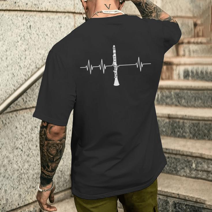 クラリネット ハートビート ベスト ファニー クラリネット メンズTシャツ バックプリント 彼への贈り物