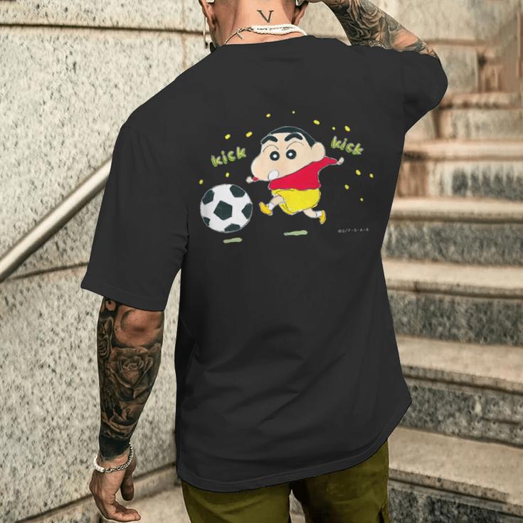 クレヨンしんちゃん しんちゃんとサッカー メンズTシャツ バックプリント 彼への贈り物