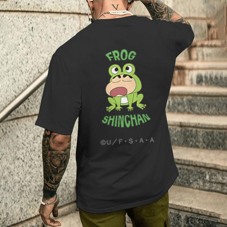 クレヨンしんちゃん カエルしんちゃん ワンポイント メンズTシャツ バックプリント 彼への贈り物