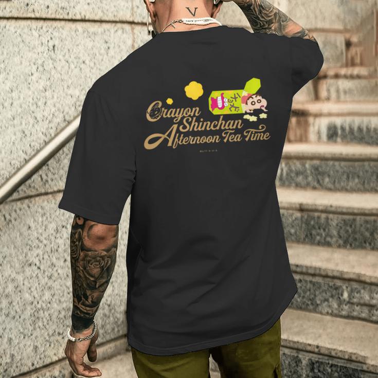 クレヨンしんちゃん チョコビとしんちゃんのティータイム メンズTシャツ バックプリント 彼への贈り物