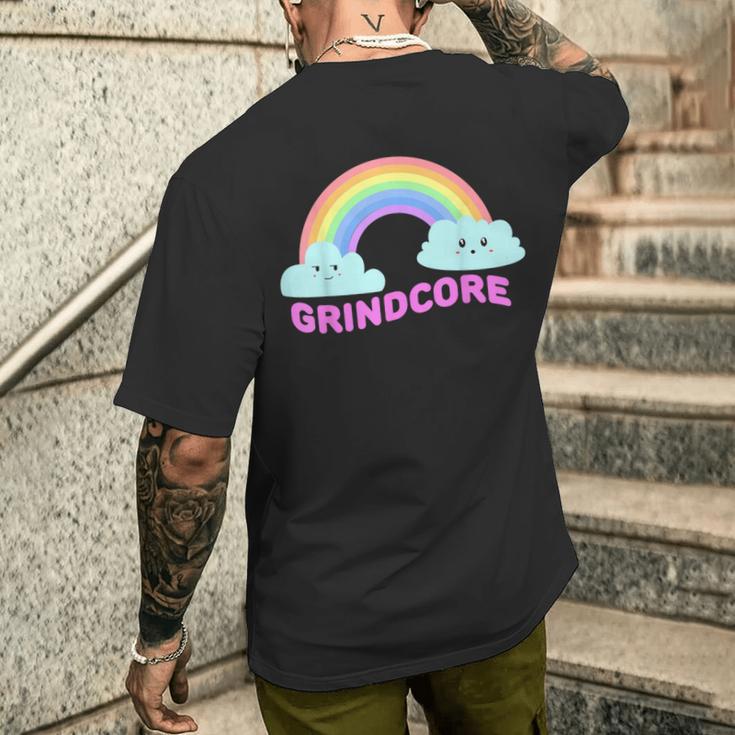 グラインドコアシャツ 皮肉なレインボー 面白いグラインドコアミュージック メンズTシャツ バックプリント 彼への贈り物