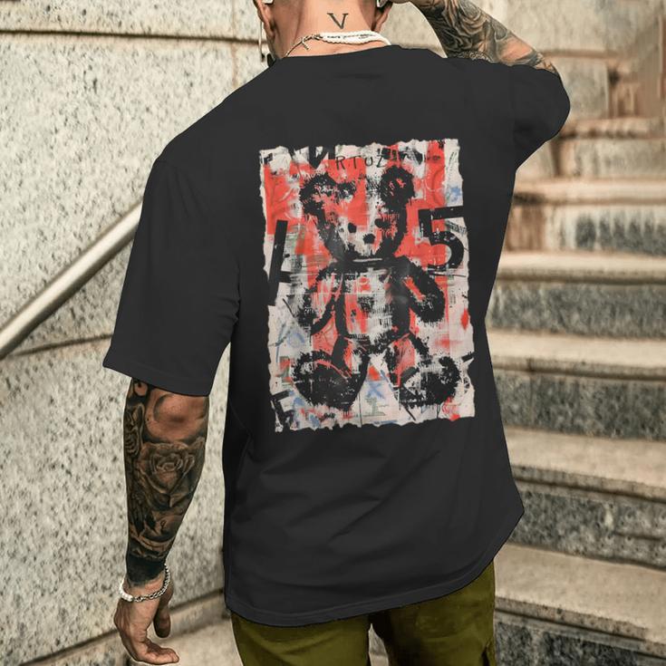 グラフィティテディベア エッジー ビンテージ レトロ アーバン ストリートウェア メンズTシャツ バックプリント 彼への贈り物