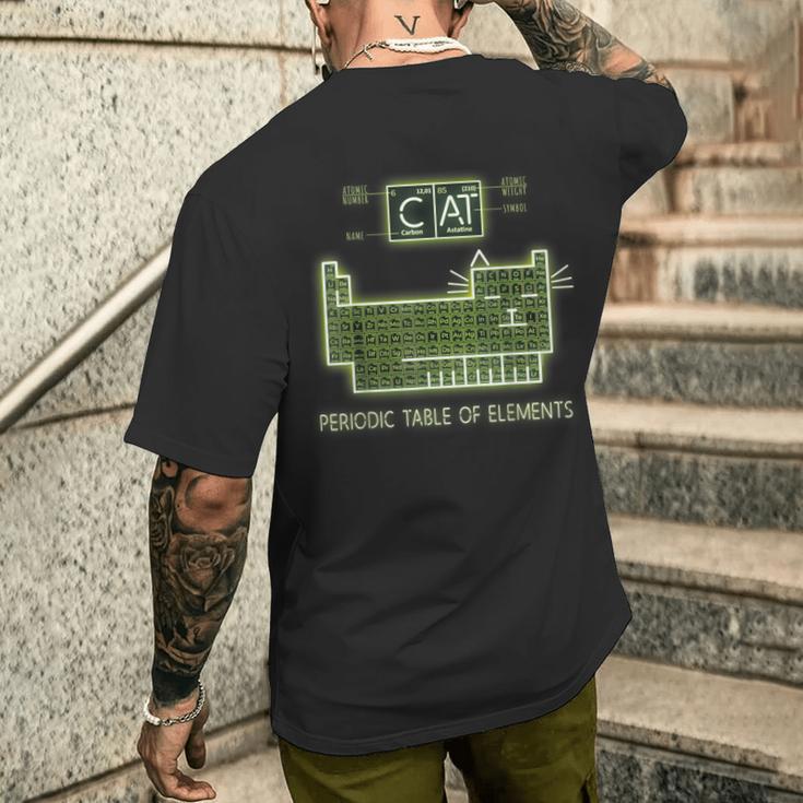 グリーンケミストリーキャット元素周期表 メンズTシャツ バックプリント 彼への贈り物