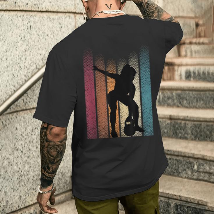 ケトルベル レトロ ワークアウト パワーリフティング ボディビルダー パンプペン メンズTシャツ バックプリント 彼への贈り物