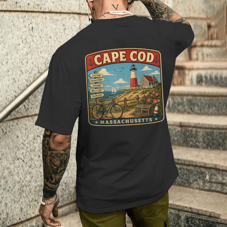 ケープコッドビーチ マサチューセッツ州 休暇 ケープコッド ウェディング メンズTシャツ バックプリント 彼への贈り物