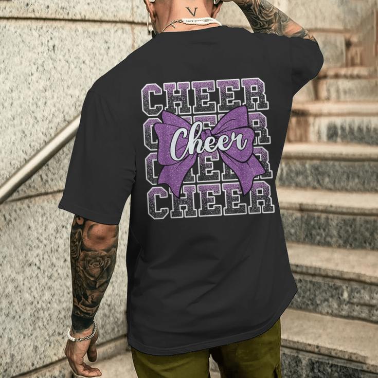 コケット チアボウ スポーツ チアリーダー チアリーディング パープル メンズTシャツ バックプリント 彼への贈り物