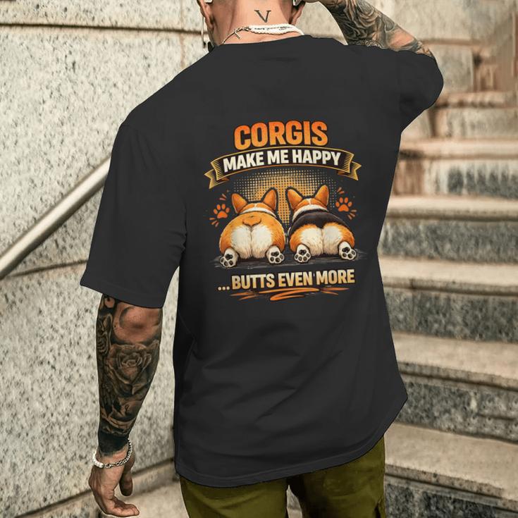 コーギー ミーム 犬 コーギー 犬 態度 スリーピーコーギー メンズTシャツ バックプリント 彼への贈り物