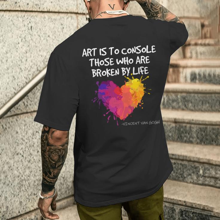 ゴッホ アート引用 ブロークンライフ アーティスト インスピレーション ハート バイブ 長袖tシャツ メンズTシャツ バックプリント 彼への贈り物