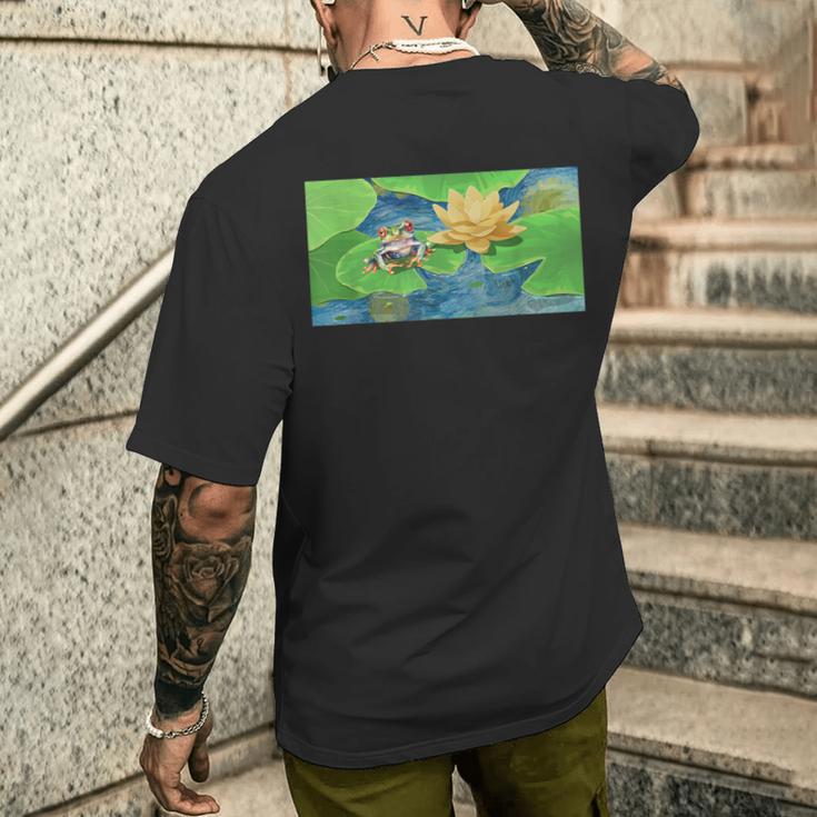 ゴッホ カエル 星月夜 動物 アート 自然 恋人 絵画 メンズTシャツ バックプリント 彼への贈り物