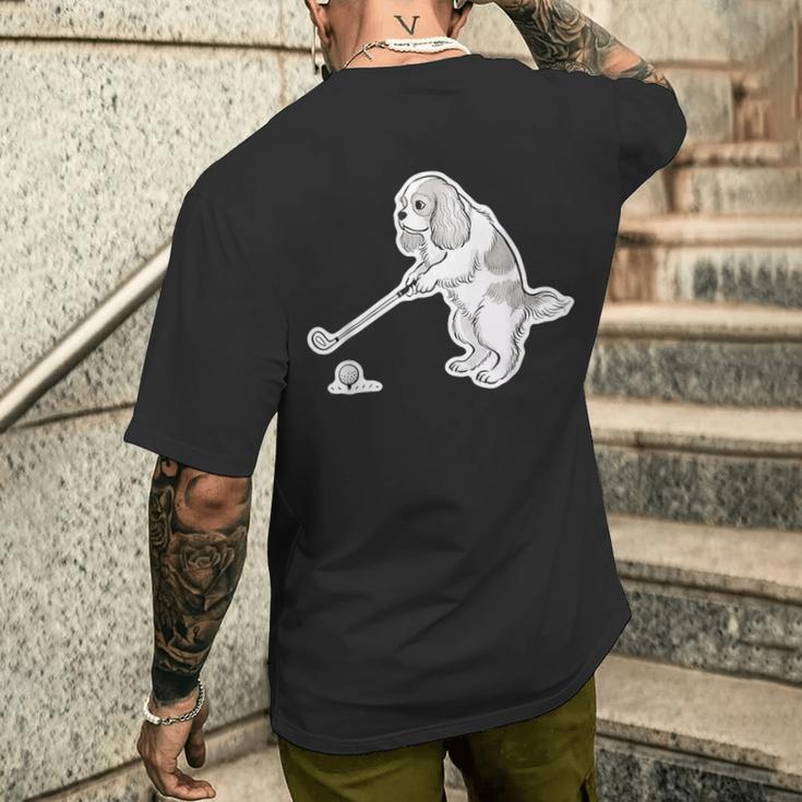 ゴルフ キャバリア グッズ おもしろ 犬 面白い 笑える 和風 メンズTシャツ バックプリント 彼への贈り物