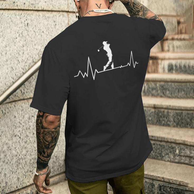 ゴルフ 面白いtシャツ おもしろ 練習着 ウェア ネタ 服 ハートビート 心電図 打ちっ放し メンズTシャツ バックプリント 彼への贈り物