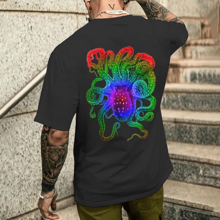 サイケデリック タコ クラーケン 触手 サイケデリックな服 メンズTシャツ バックプリント 彼への贈り物