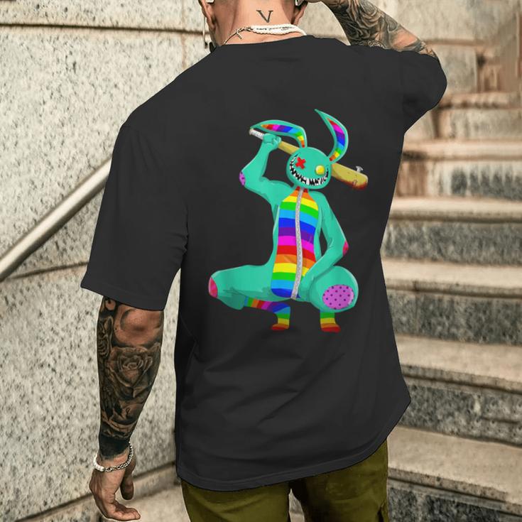 サイケデリックバニーサイコバニーアート メンズTシャツ バックプリント 彼への贈り物
