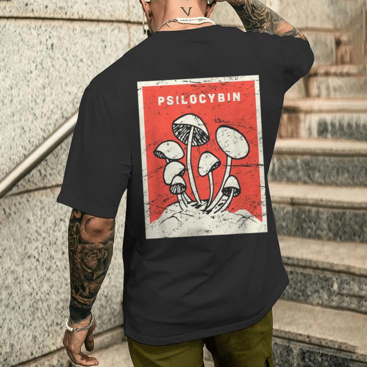 サイロシビンtシャツ レトロサイケデリックマジックマッシュルーム メンズTシャツ バックプリント 彼への贈り物
