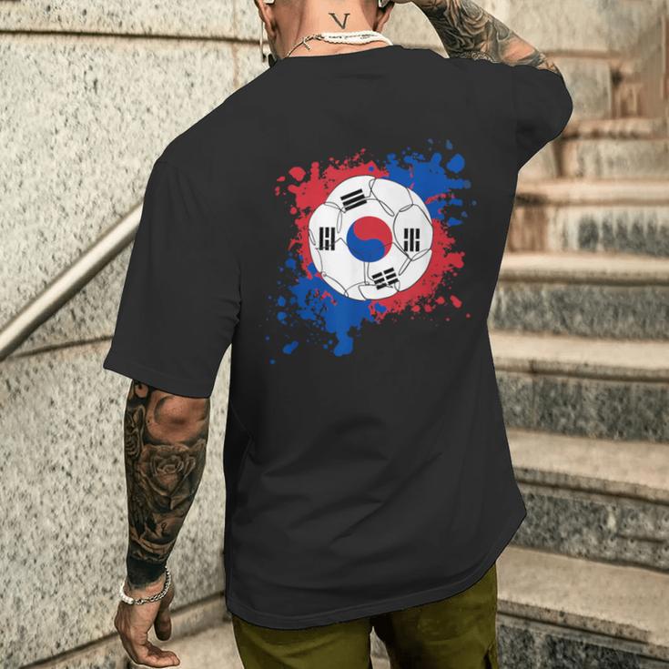 サッカーボール 韓国国旗付き メンズTシャツ バックプリント 彼への贈り物