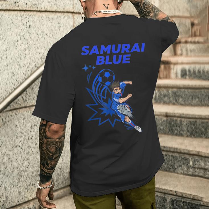 サムライブルーamurai Blue サッカー代表 漫画アニメ メンズTシャツ バックプリント 彼への贈り物