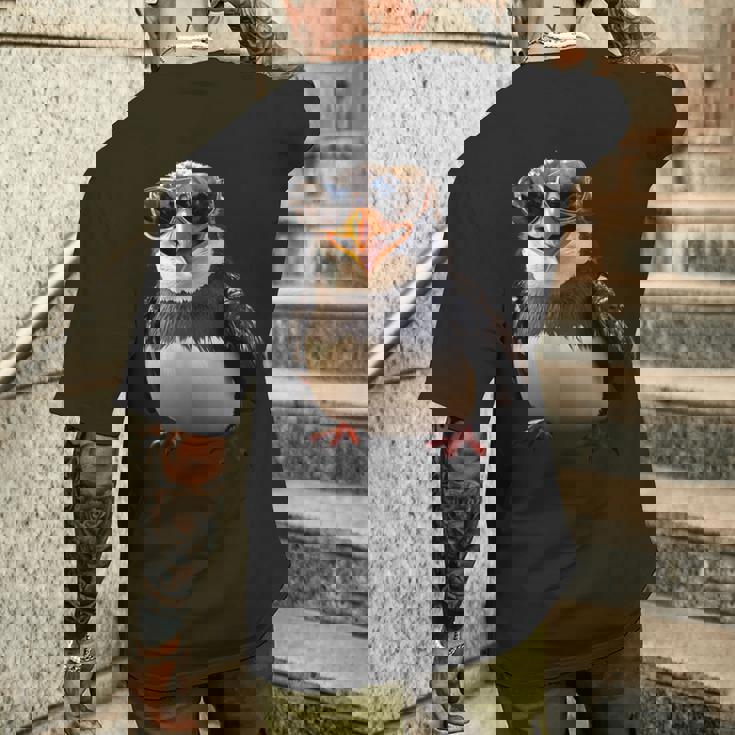 サングラスをかけたペンギン アニマル・フレンド ラブ・キュート・ペンギン メンズTシャツ バックプリント 彼への贈り物