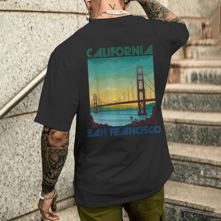サンフランシスコ カリフォルニア お土産 ゴールデンゲートブリッジ メンズTシャツ バックプリント 彼への贈り物