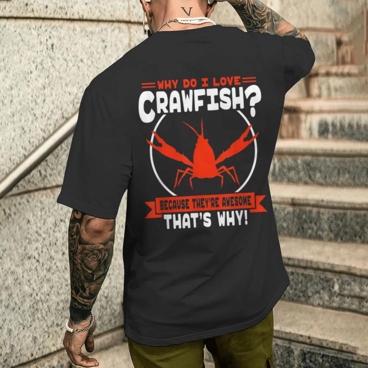 ザリガニが大好きな理由-素晴らしいザリガニ メンズTシャツ バックプリント 彼への贈り物