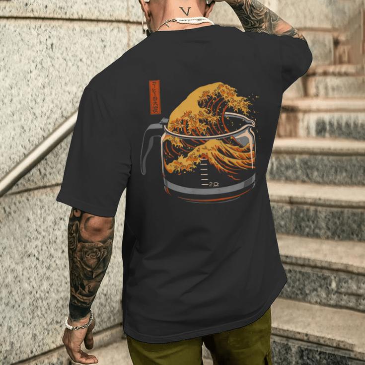 ザ・グレート・ウェーブ・オブ・コーヒー メンズTシャツ バックプリント 彼への贈り物