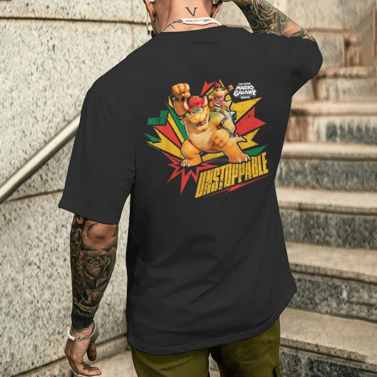 ザ・スーパーマリオギャラクシー・ムービー Bowser Unstoppable メンズTシャツ バックプリント 彼への贈り物