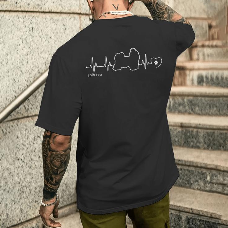 シーズー ハートビート シーズー 長袖tシャツ メンズTシャツ バックプリント 彼への贈り物