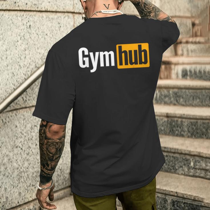 ジムハブ – フィットネス ウエイトリフティング 大人 モチベーション メンズTシャツ バックプリント 彼への贈り物