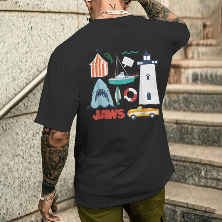 ジョーズシャークライトハウスオルカボートポリス メンズTシャツ バックプリント 彼への贈り物