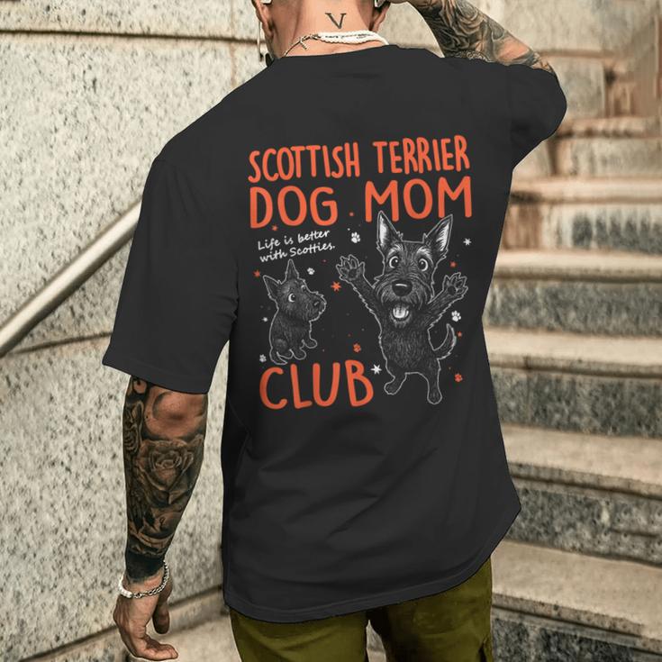 スコティッシュテリア ママクラブ 犬 ママ ママ 母の日 かわいい メンズTシャツ バックプリント 彼への贈り物