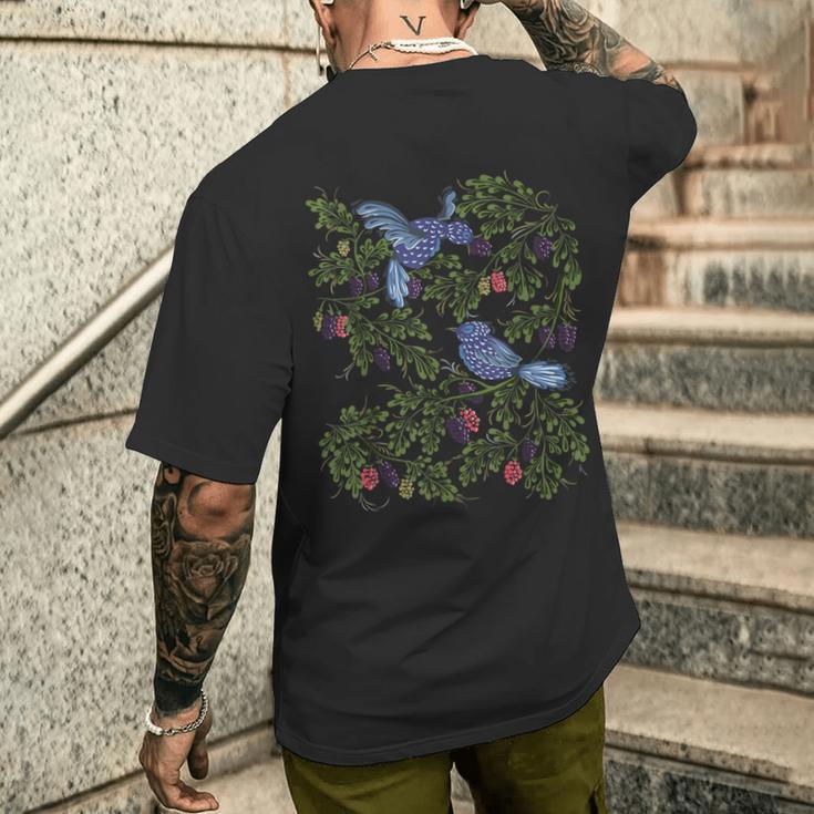 スターリング鳥・ベリー おもしろヴィンテージウクライナ風ヴィシバンカ メンズTシャツ バックプリント 彼への贈り物