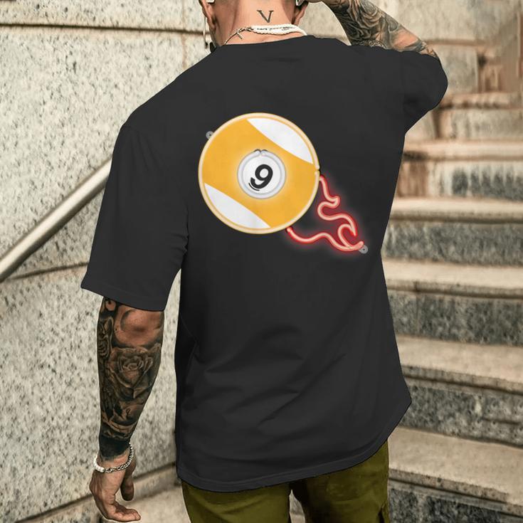 スヌーカー ビリヤードボール No9 プールプレーヤー メンズTシャツ バックプリント 彼への贈り物