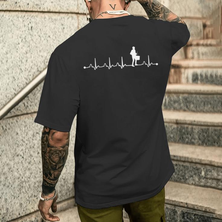 スネアドラムキット ハートビートシャツ ハートビート ラブギフト 長袖tシャツ メンズTシャツ バックプリント 彼への贈り物
