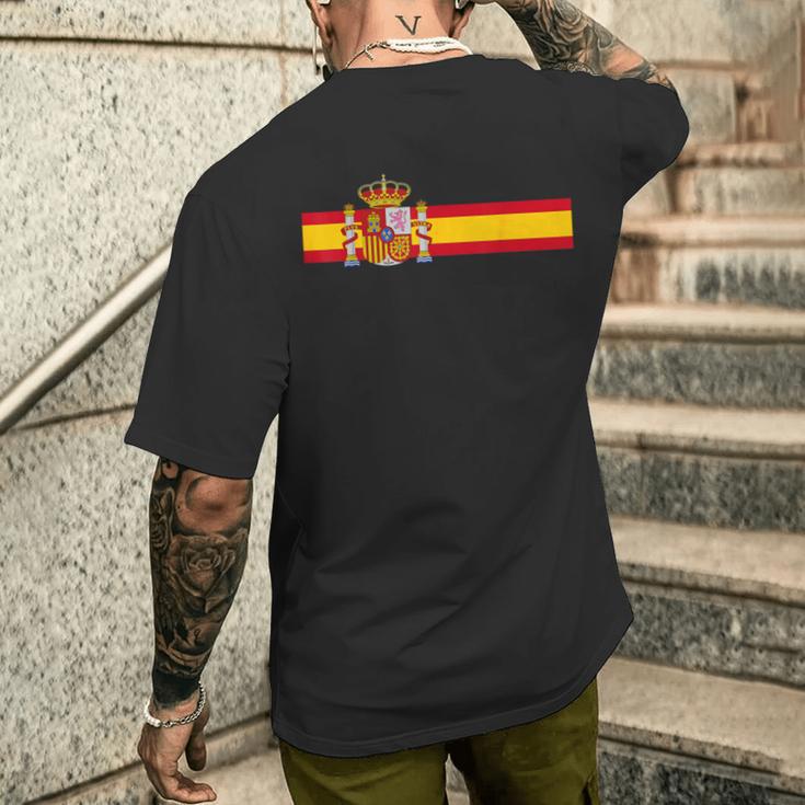 スペイン国旗エスパーニャカラーバンド マドリッドバルセロナ メンズTシャツ バックプリント 彼への贈り物
