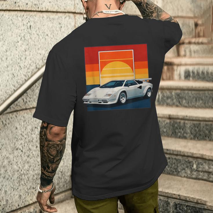 スポーツカー カウンタック イタリア ファスト クラシック スー メンズTシャツ バックプリント 彼への贈り物