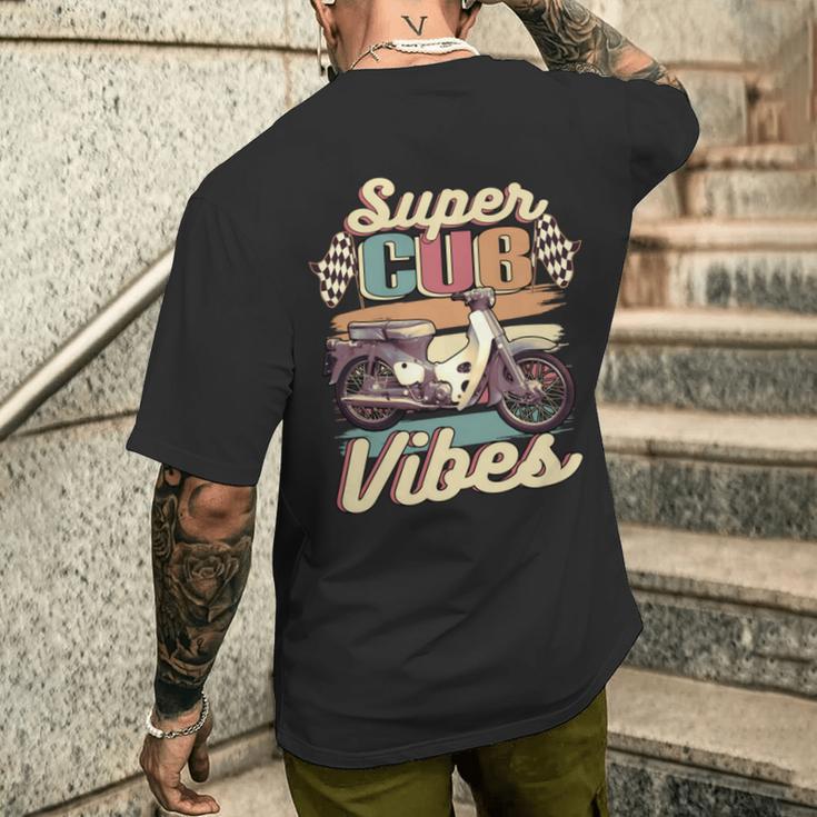 スーパーカブ C100 原付バイク ヴィンテージ バイブ レトロジャパン 長袖tシャツ メンズTシャツ バックプリント 彼への贈り物