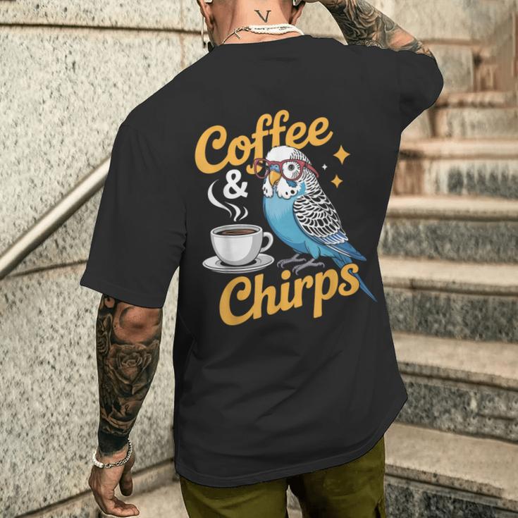 セキセイインコ コーヒー チャープス セキセイインコ メンズTシャツ バックプリント 彼への贈り物