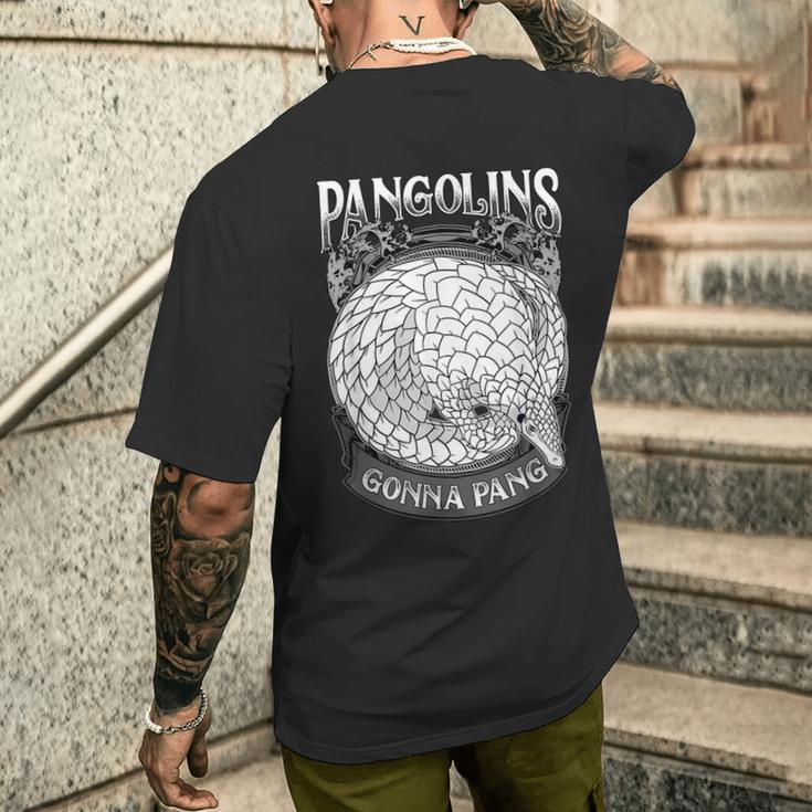 センザンコウ パンゴナ パン面白い パンゴリン アニマルを救います メンズTシャツ バックプリント 彼への贈り物
